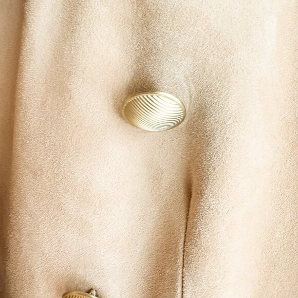L'Agence Nude Beige Double Breasted Suede Goatskin Blazer 6 - Picture 12 of 14